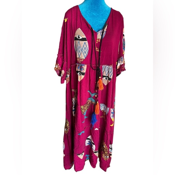 Miss Dodo bohemian flowy fish Patterned maxi Dress - Picture 2 of 7